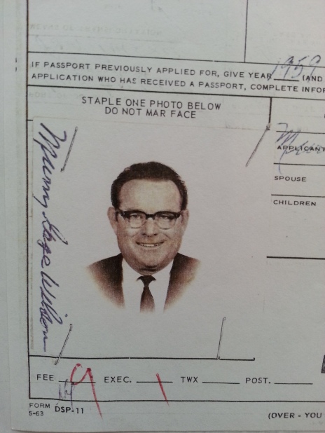 Murry Wilson passport photo. Murry's passport application to travel abroad to Sweden, in part, was signed November 21, 1962